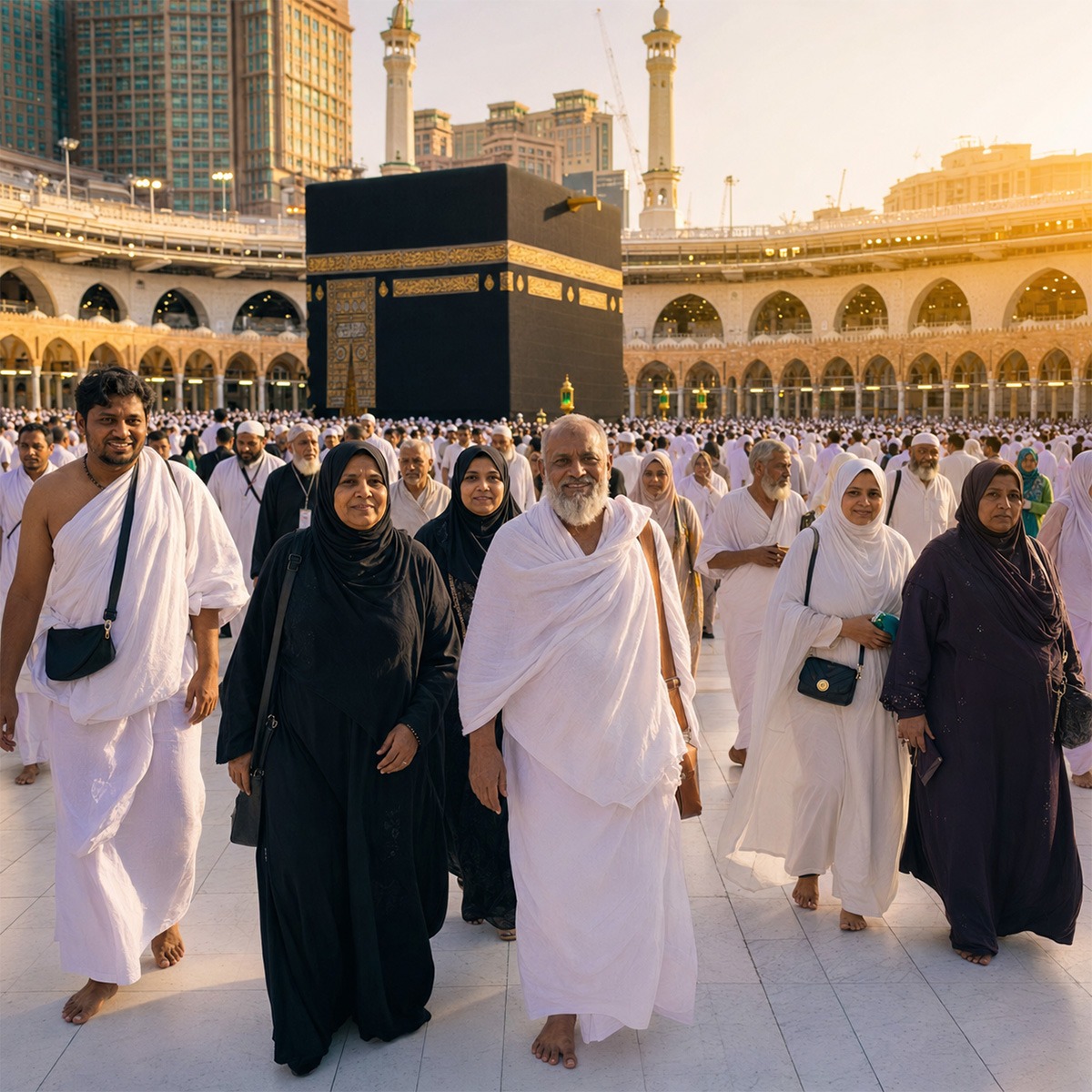 Muslim pilgrims departing on a September Group Umrah Package from Kolkata for Makkah
